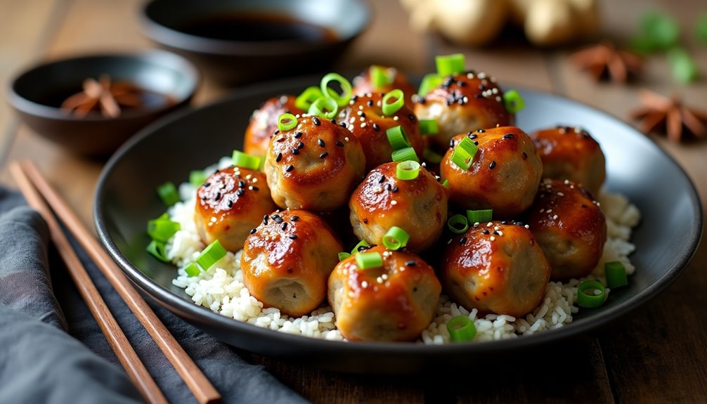 aromatic asian inspired turkey meatballs