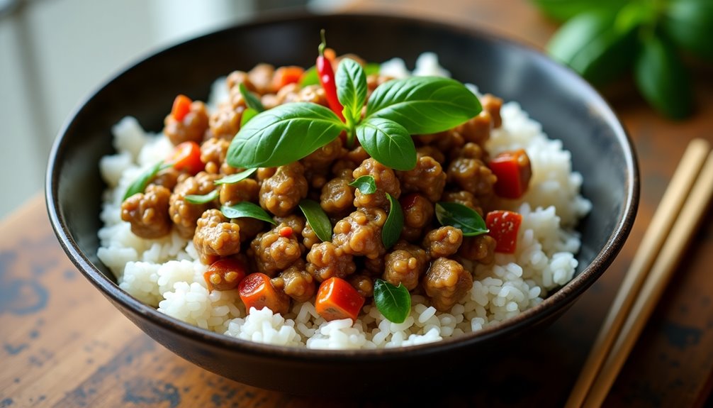 aromatic thai basil ground turkey