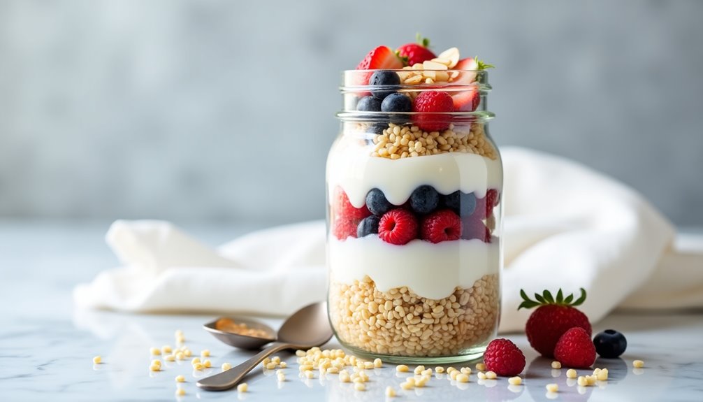 berry infused quinoa parfait