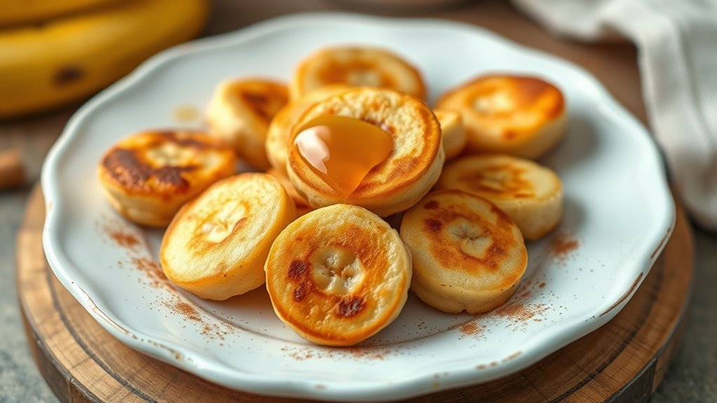 bite sized banana flavored pancake delights