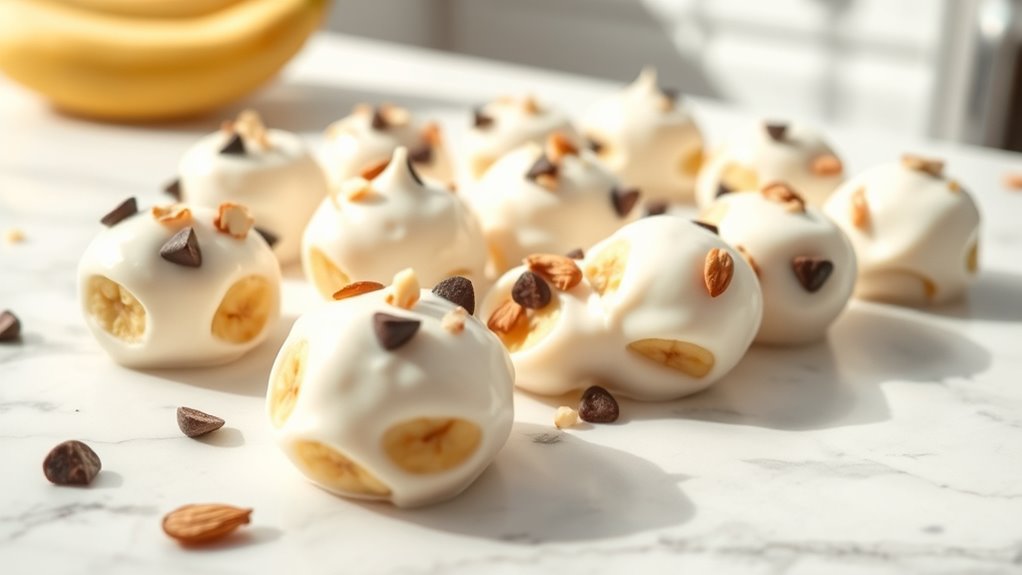 bite sized frozen yogurt bananas