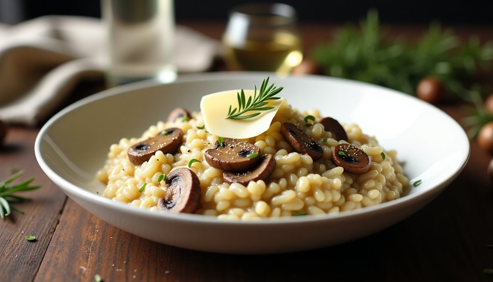 bite sized mushroom infused rice dish