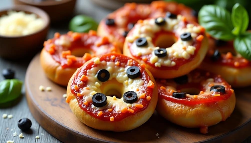 bite sized pizza flavored baked bread