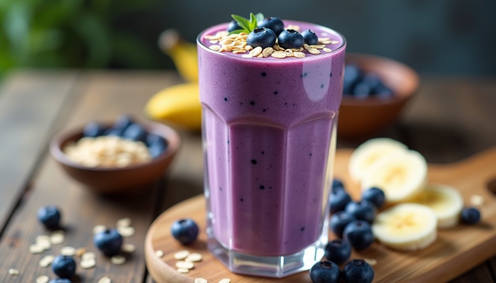 blueberry oat breakfast smoothie