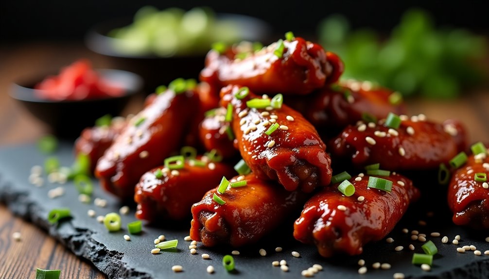 caramelized savory korean chicken wings