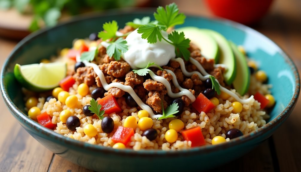 cauliflower rice mexican style bowl