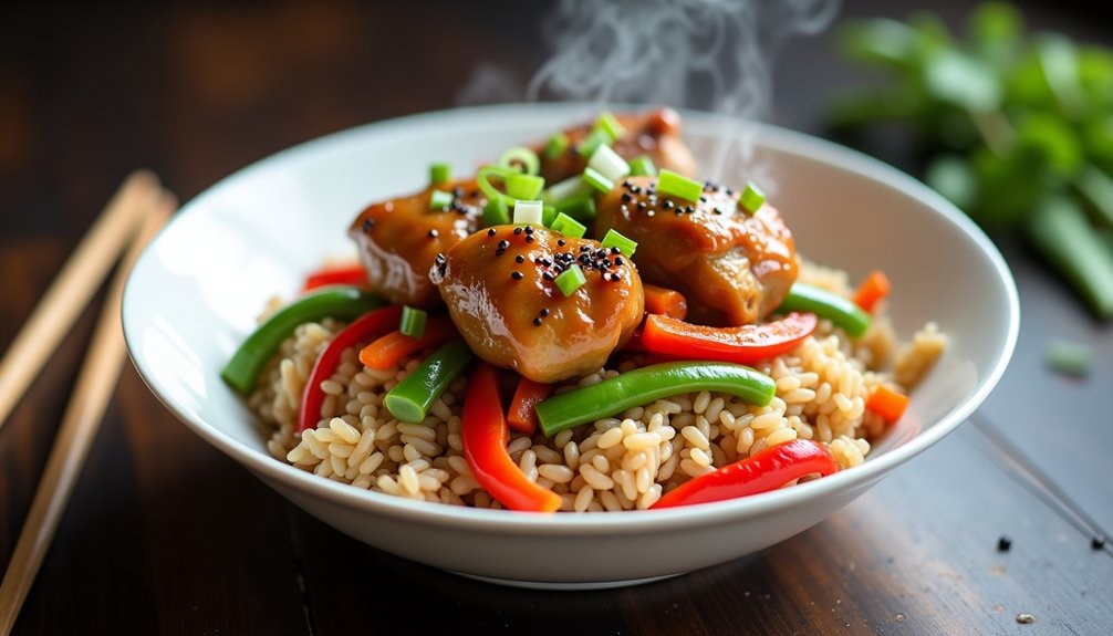 chicken rice asian inspired bowl