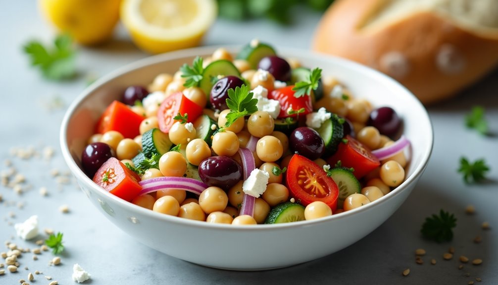 chickpea salad with greek flavors