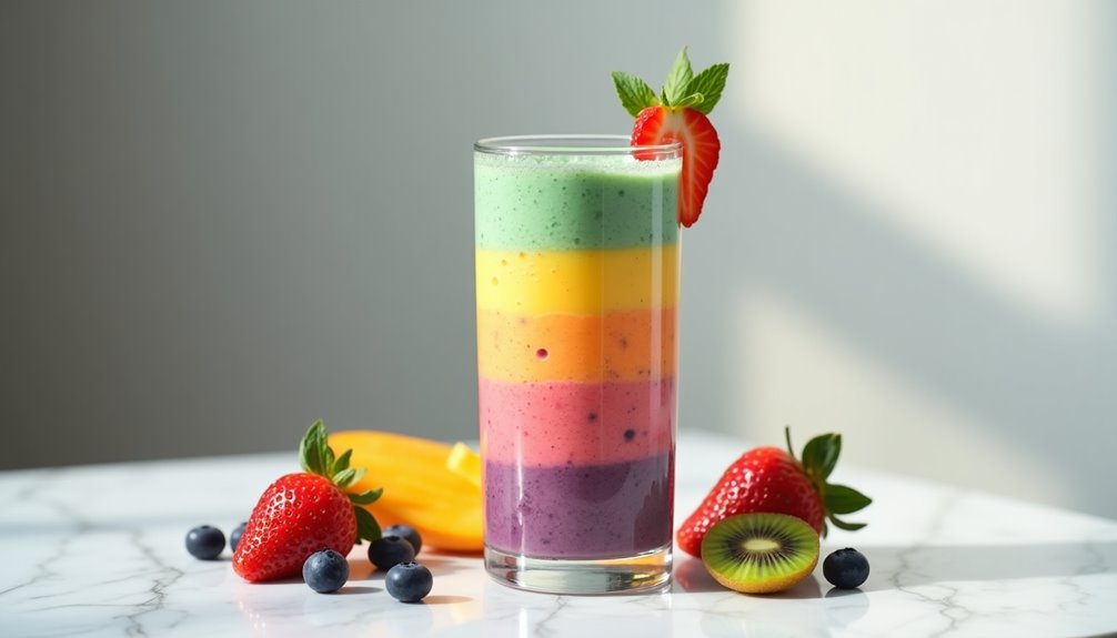 colorful fruit blend smoothie