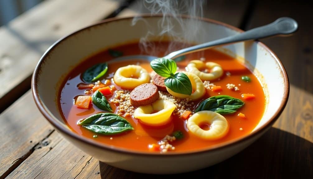 comforting italian sausage infused pasta soup