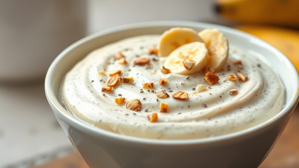 creamy banana infused chia pudding