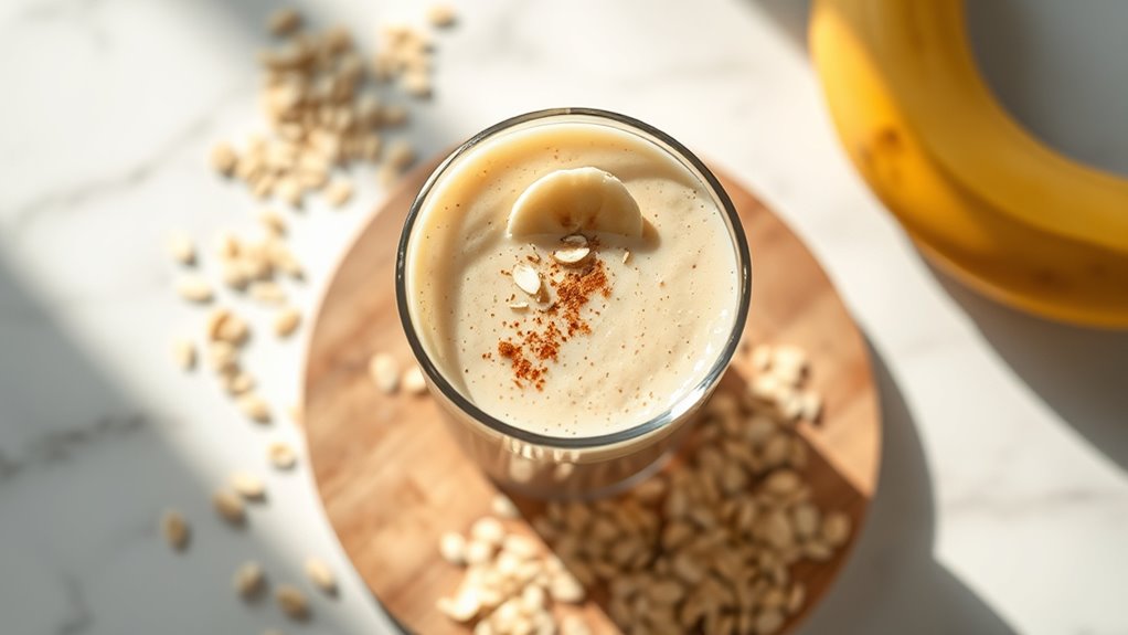 creamy banana infused oat based smoothie