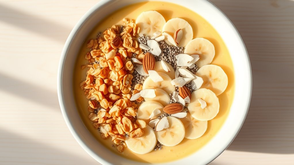 creamy colorful morning smoothie bowls