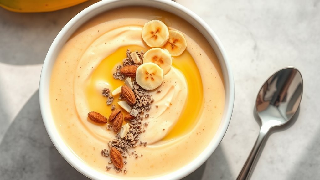 creamy fruity nutritious breakfast bowl