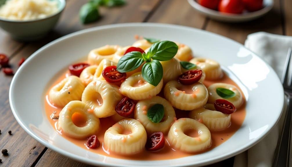 creamy tomato filled tortellini pasta