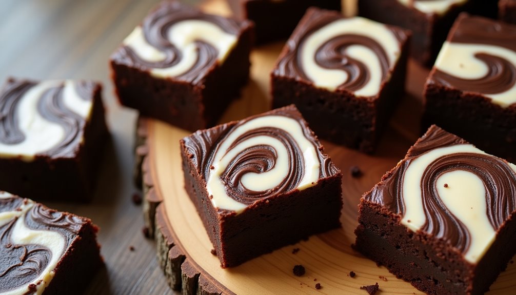 decadent chocolatey marbled cream cheese