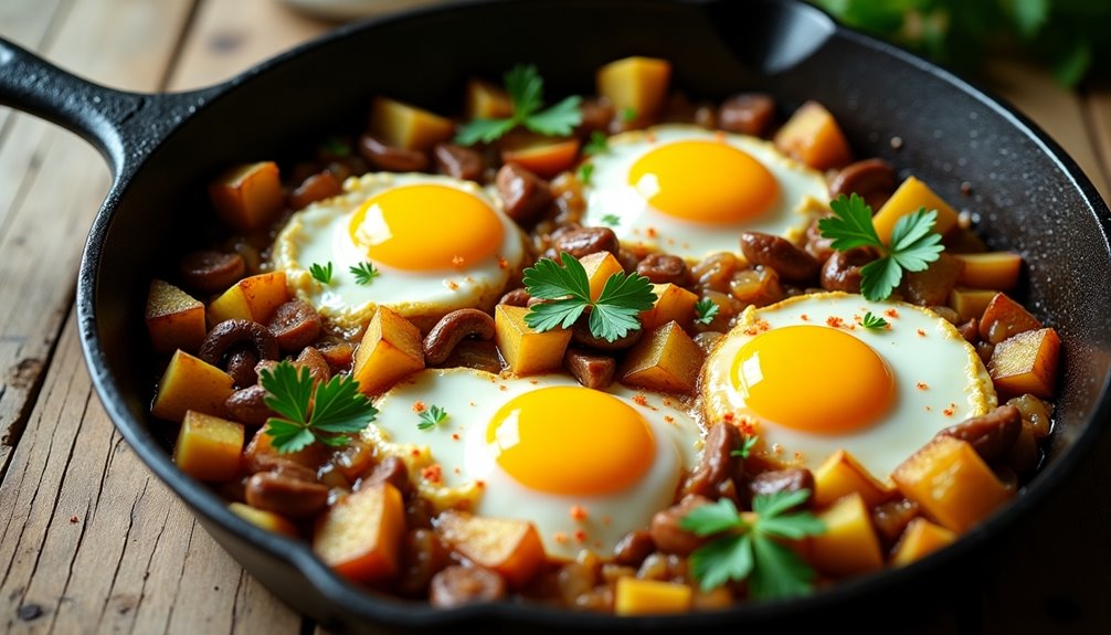 delectable mushroom egg breakfast combination