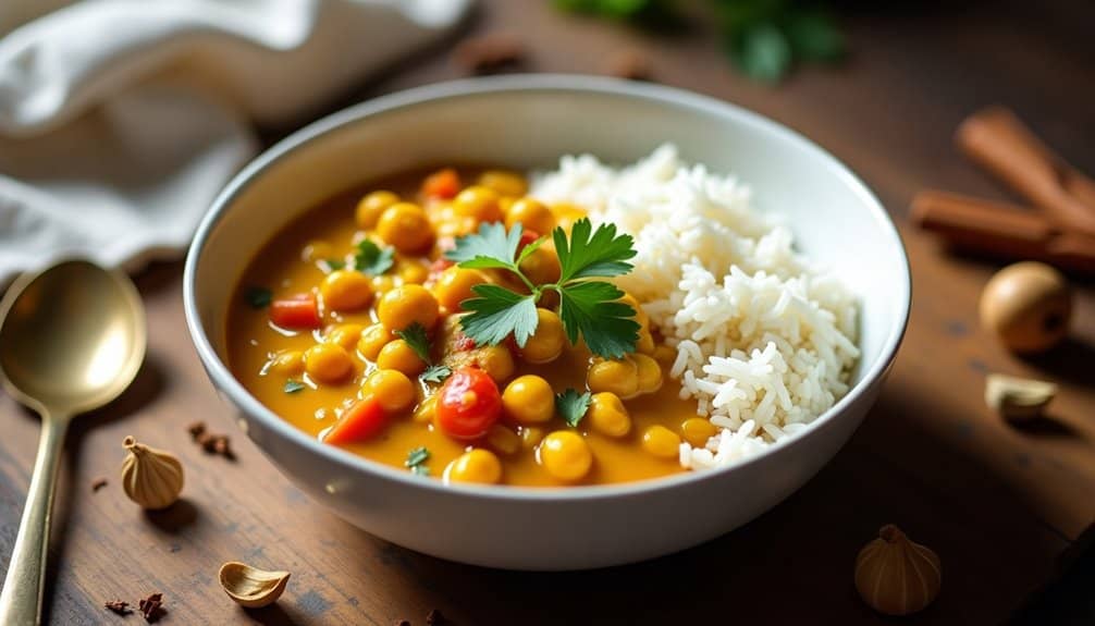 easy chickpea curry meal