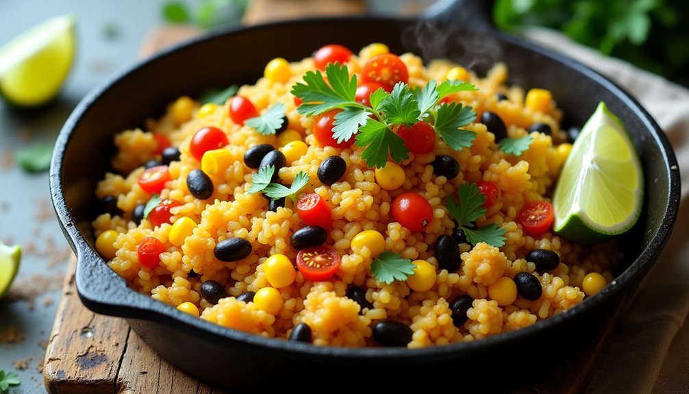 flavorful cauliflower rice skillet dish