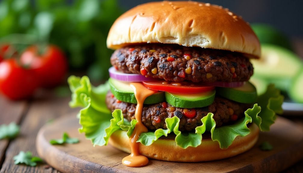 flavorful vegetarian burger patty