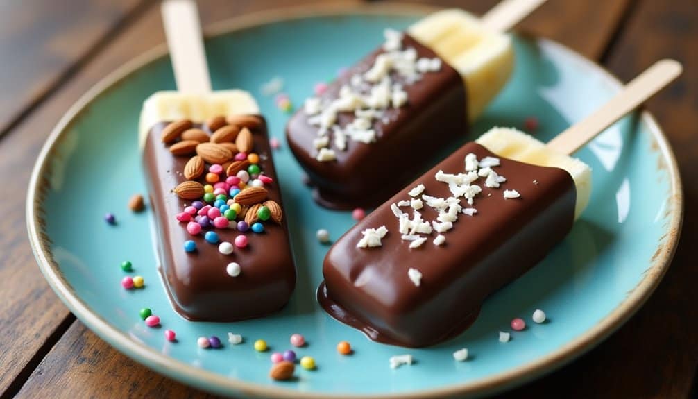 frozen chocolate coated banana treats