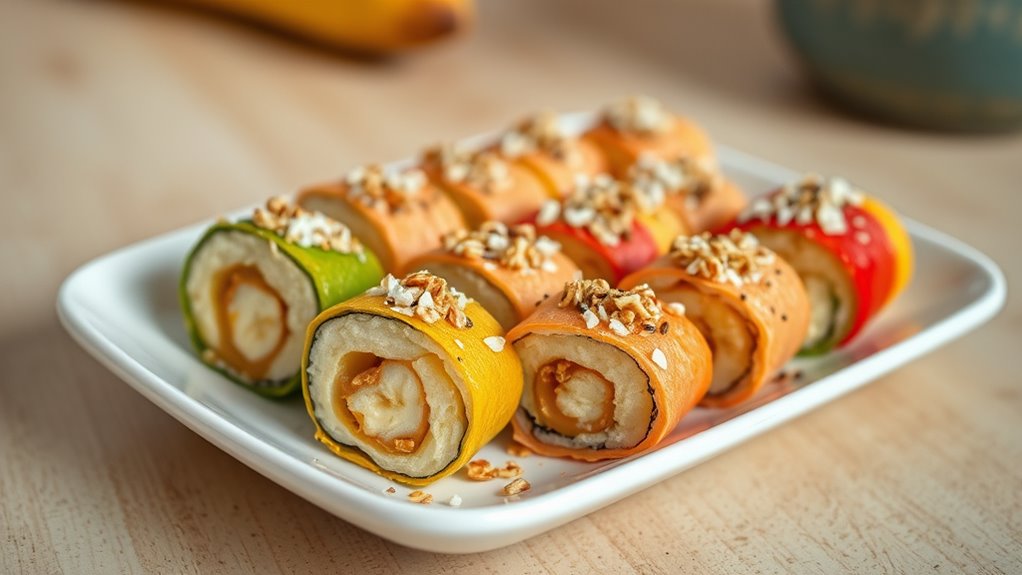 fruit filled roll sushi creation