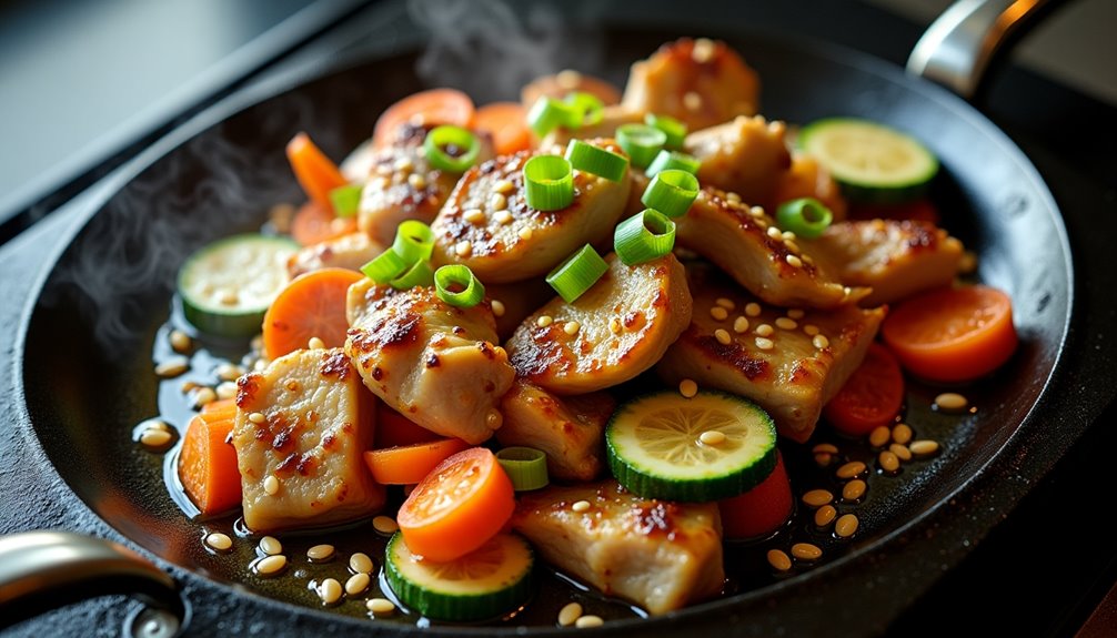 grilled chicken with theatrical flair