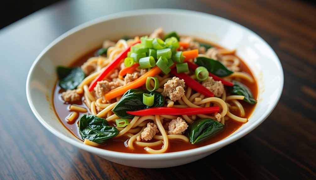 ground turkey asian noodle dish