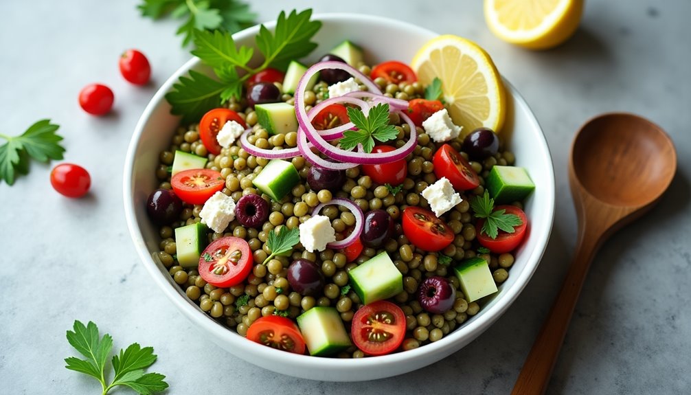 hearty flavorful mediterranean inspired lentil salad