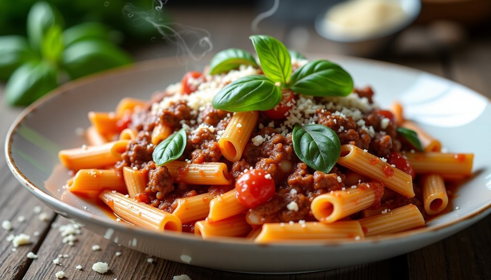 hearty italian inspired beef and pasta