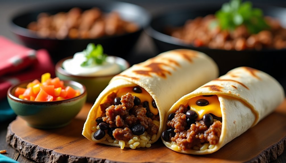 hearty meat and bean filled mexican meal