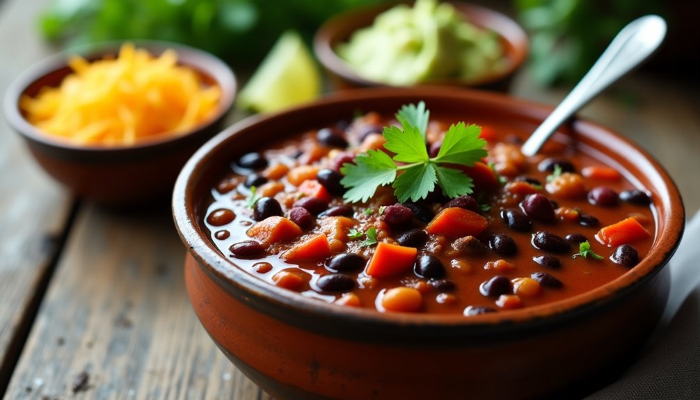 hearty nutritious three bean chili delight