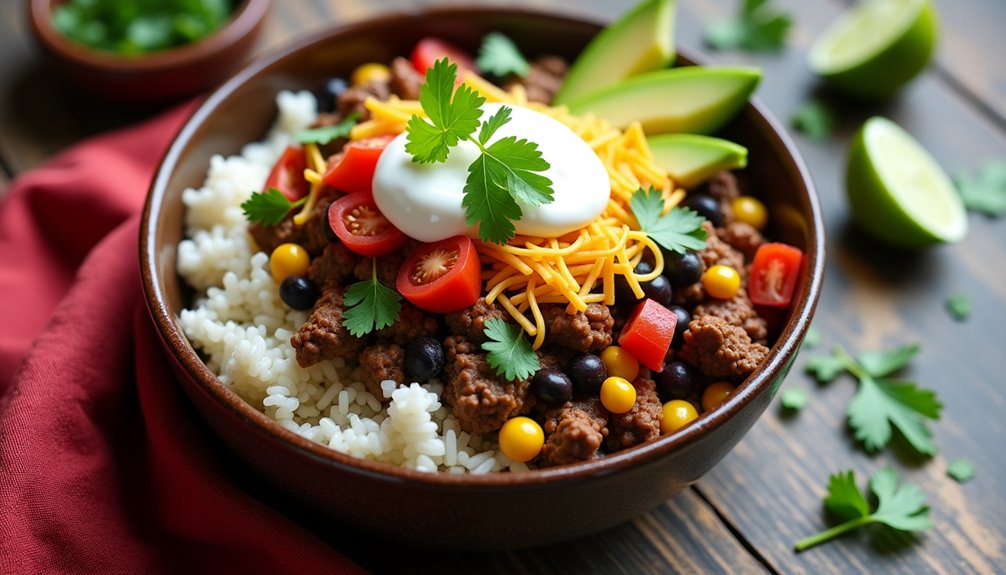 hearty southwestern beef rice dish