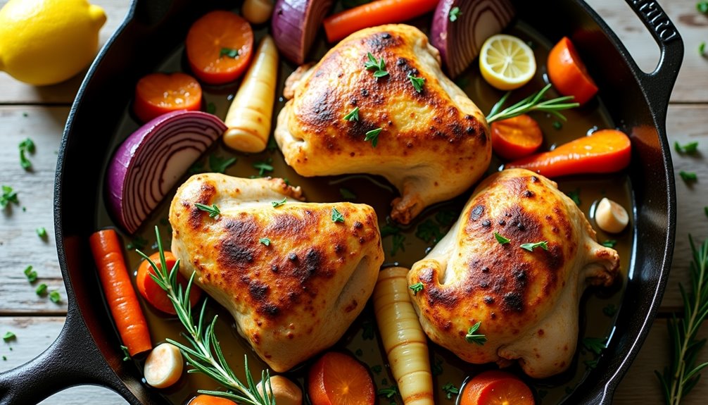 herb roasted chicken with root veggies