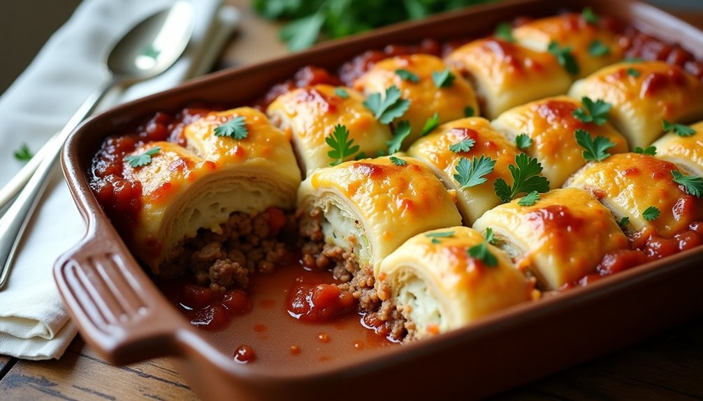 layered cabbage beef and baked