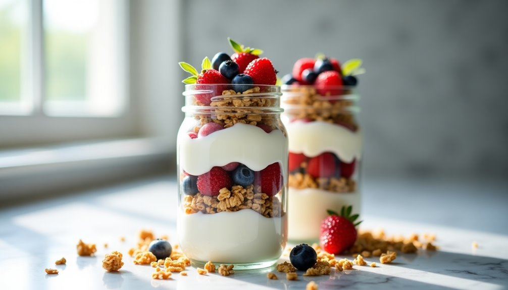 layered yogurt granola breakfast cups