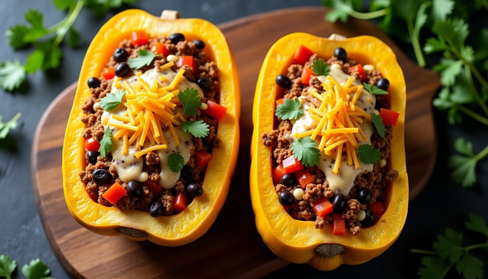 mexican beef filled spaghetti squash