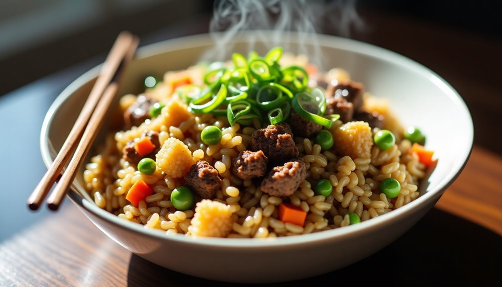 minced meat rice stir fry