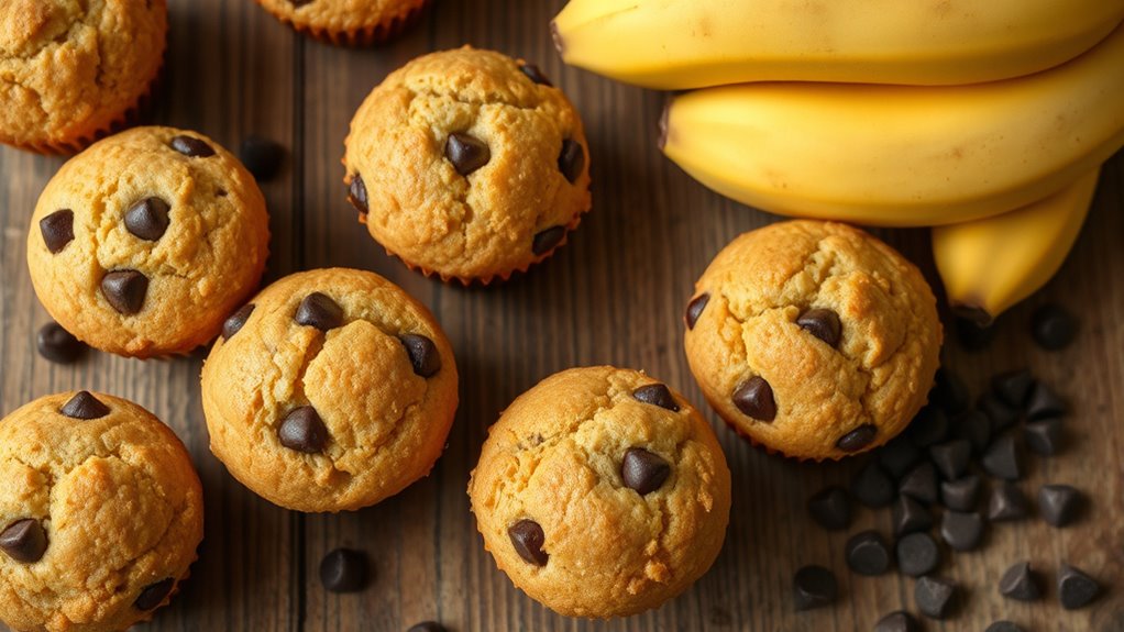 miniature baked banana chocolate treats