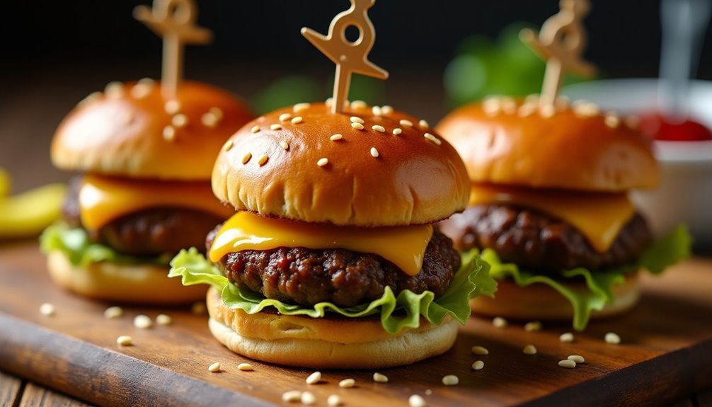 miniature beefy hamburger sandwiches