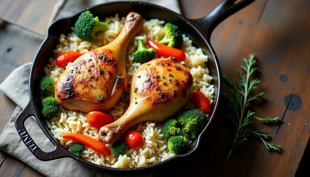 one pan chicken vegetable rice