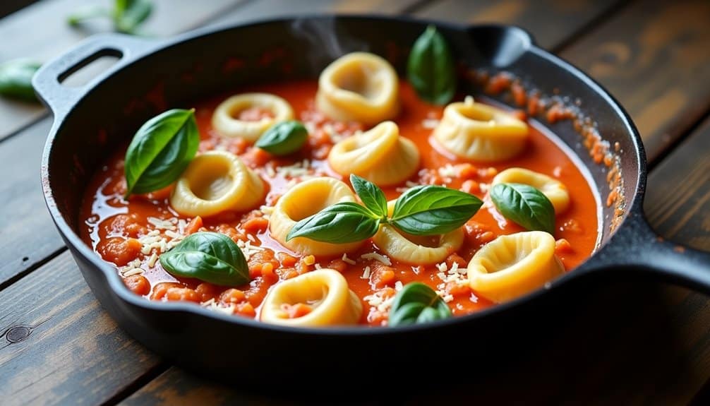 pasta in tomato basil sauce