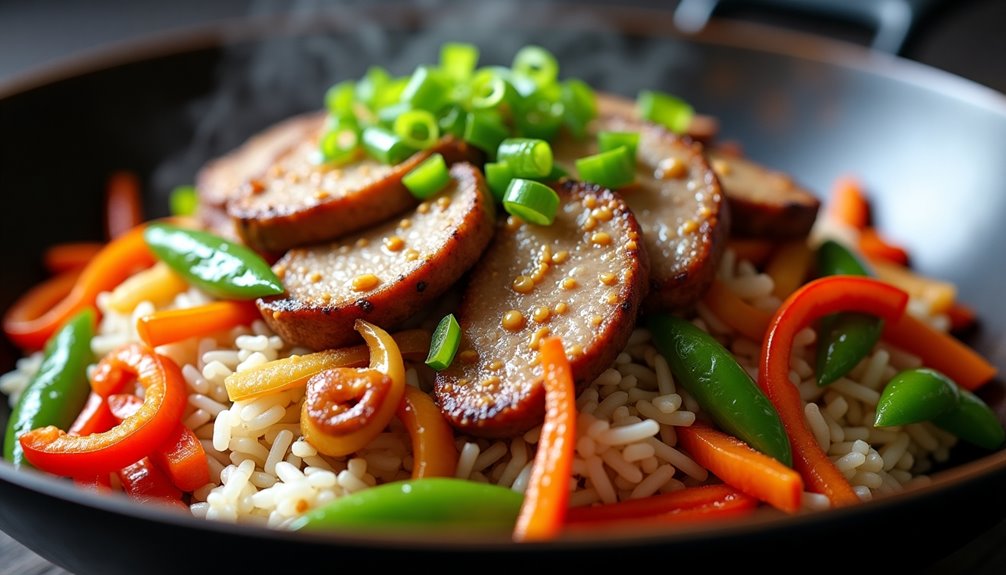 pork and rice stir fry