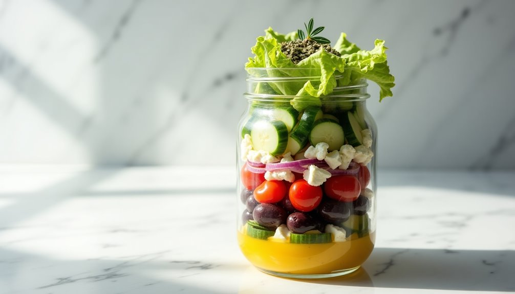 portable fresh mediterranean style salad