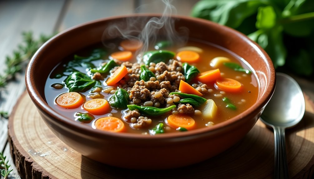 protein rich beef and lentil soup