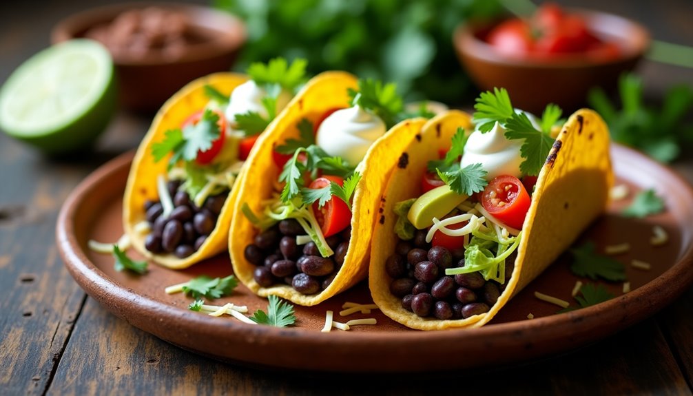 quick black bean tacos