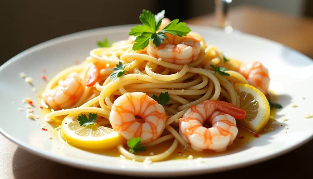 quick garlic shrimp pasta