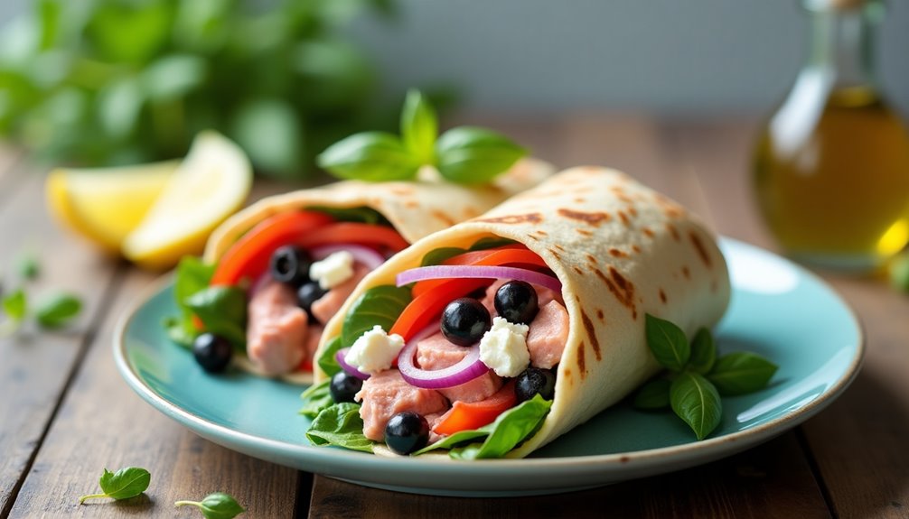 quick mediterranean tuna wrap