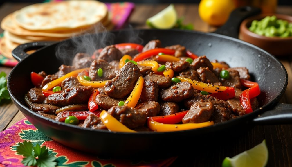 quick stir fried beef fajitas