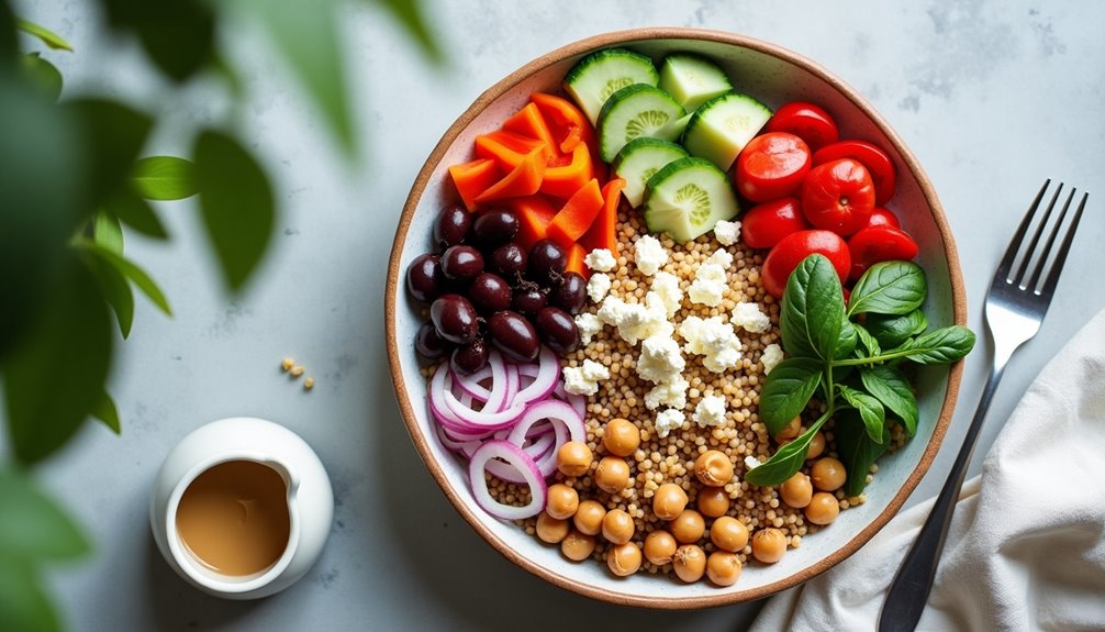 quinoa based mediterranean buddha bowl